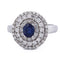 Bague 54 Bague - Or blanc 18 ct avec saphir et diamants 58 Facettes AN551 (0089)
