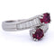 Bague 55 Bague vintage en or blanc 18 ct avec rubis et diamants 58 Facettes AN590 '(00119)