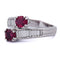 Bague 55 Bague vintage en or blanc 18 ct avec rubis et diamants 58 Facettes AN590 '(00119)