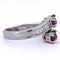 Bague 55 Bague vintage en or blanc 18 ct avec rubis et diamants 58 Facettes AN590 '(00119)