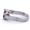 Bague 55 Bague vintage en or blanc 18 ct avec rubis et diamants 58 Facettes AN590 '(00119)