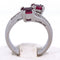 Bague 55 Bague vintage en or blanc 18 ct avec rubis et diamants 58 Facettes AN590 '(00119)