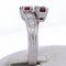 Bague 55 Bague vintage en or blanc 18 ct avec rubis et diamants 58 Facettes AN590 '(00119)