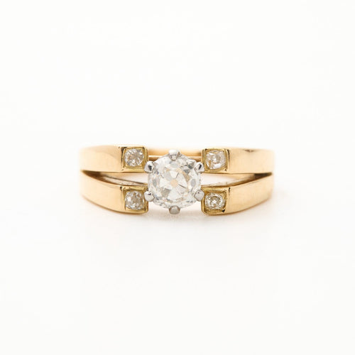 Bague 51 Fontana - Bague en or jaune 18K avec diamants (années 1960) 58 Facettes BAGUE-LP1525