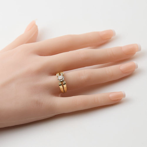 Bague 51 Fontana - Bague en or jaune 18K avec diamants (années 1960) 58 Facettes BAGUE-LP1525