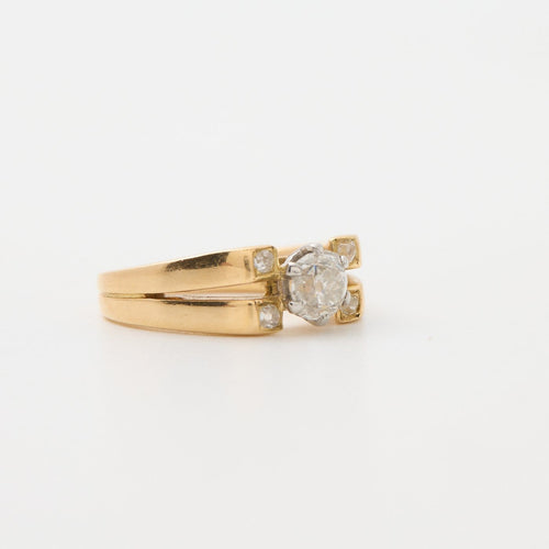 Bague 51 Fontana - Bague en or jaune 18K avec diamants (années 1960) 58 Facettes BAGUE-LP1525