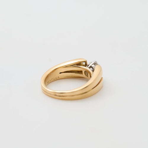 Bague 51 Fontana - Bague en or jaune 18K avec diamants (années 1960) 58 Facettes BAGUE-LP1525