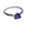 Bague 53 Bague en or blanc 18k avec tanzanite et diamants 58 Facettes S472