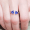 Bague 55 Bague tanzanites et diamants en or blanc 18k 58 Facettes S473