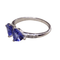 Bague 55 Bague tanzanites et diamants en or blanc 18k 58 Facettes S473