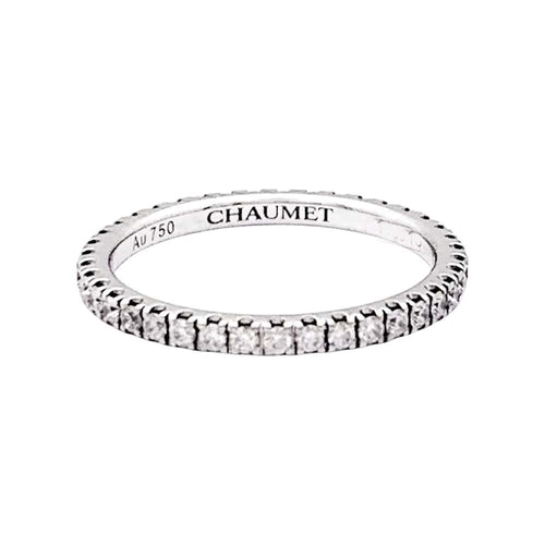 Bague 48 Alliance Chaumet, or blanc et diamants. 58 Facettes 35427