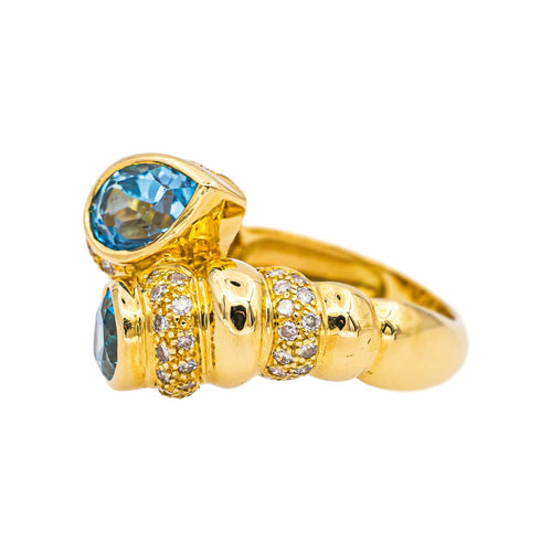 Bague 48 Bague Toi et moi  Or jaune Topaze, Diamant 58 Facettes 4445900CN