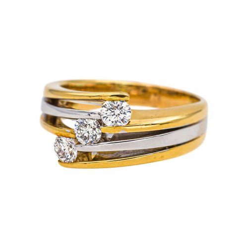 Bague 56 Bague  Trilogie Or jaune, Or blanc Diamant 58 Facettes 4250495CN