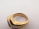 Bague 57 Poiray - Bague en or jaune 18k avec saphir et diamants baguette, T57 58 Facettes 273906