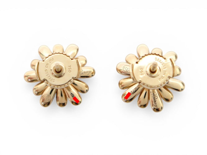 Boucles d'oreilles Poiray Flower PM - Boucles d'oreilles en or jaune 18k et diamants 0,27 ct 58 Facettes 273806