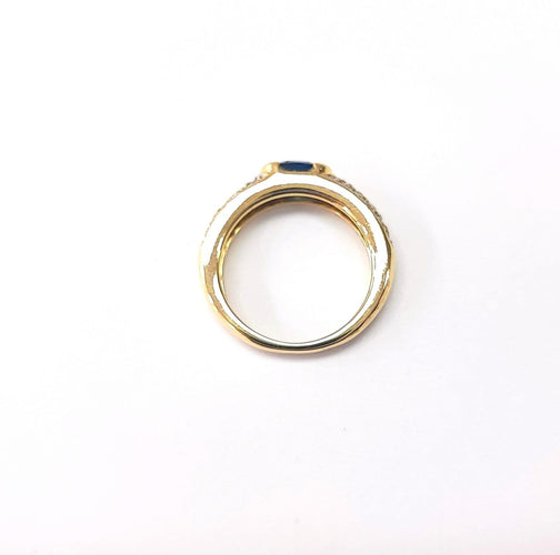 Bague 52 Bague jonc en or jaune 18K avec saphir et diamants 58 Facettes Bag.Jonc.Saph-2047