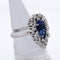 Bague 54 Bague en or blanc 18 kt avec saphir poire et diamants 58 Facettes AN P8 (05229)