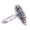 Bague 54 Bague en or blanc 18 kt avec saphir poire et diamants 58 Facettes AN P8 (05229)