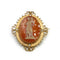 Pendentif Broche pendentif en or jaune 750‰ avec camée agate et perles 58 Facettes 260077R