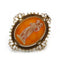 Pendentif Broche pendentif en or jaune 750‰ avec camée agate et perles 58 Facettes 260077R