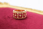 Bague 56 Bague large rubis et diamants en or jaune 58 Facettes 250630