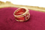 Bague 56 Bague large rubis et diamants en or jaune 58 Facettes 250630