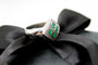 Bague 53 Bague carrée en or blanc avec émeraudes et diamants 58 Facettes 250442
