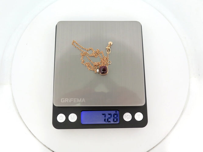 Collier Pomellato Nudo Classique - Collier pendentif grenat en or rose et diamants 58 Facettes 273904