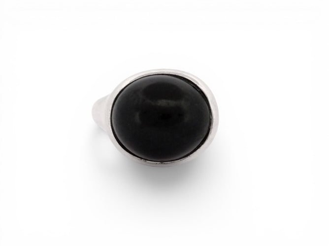 Bague 55 Tiffany & Co Elsa Peretti - Bague cabochon en argent 925 et jade noir 58 Facettes 273865