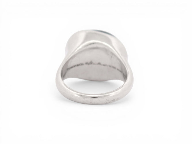 Bague 55 Tiffany & Co Elsa Peretti - Bague cabochon en argent 925 et jade noir 58 Facettes 273865
