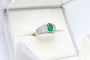 Bague 56 Bague jonc émeraude en or blanc 750 pavée de diamants 58 Facettes 250409
