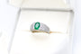 Bague 56 Bague jonc émeraude en or blanc 750 pavée de diamants 58 Facettes 250409
