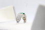 Bague 56 Bague jonc émeraude en or blanc 750 pavée de diamants 58 Facettes 250409