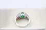 Bague 56 Bague jonc émeraude en or blanc 750 pavée de diamants 58 Facettes 250409