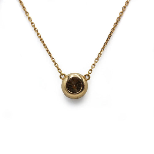 Collier Collier pendentif en or rose 750‰ et diamant brun 1,01 ct 58 Facettes 260083R