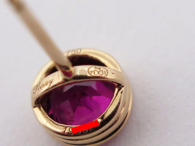 Boucles d'oreilles Poiray Lolita - Boucles d'oreilles puces en or jaune 18k et rhodolites 58 Facettes 273755