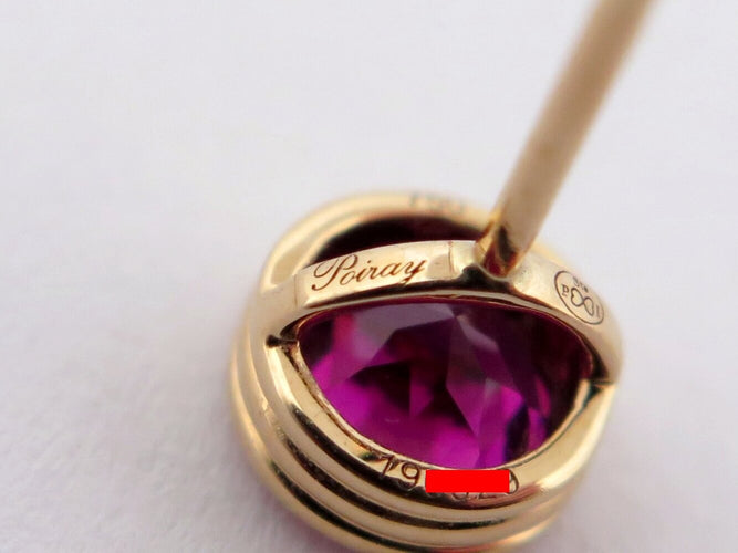 Boucles d'oreilles Poiray Lolita - Boucles d'oreilles puces en or jaune 18k et rhodolites 58 Facettes 273755