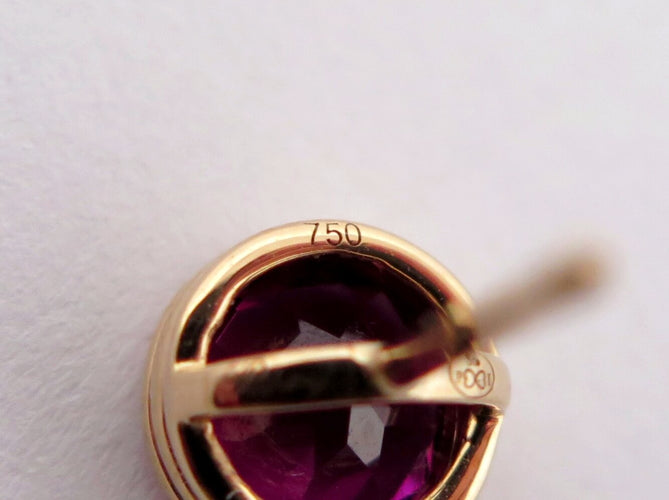 Boucles d'oreilles Poiray Lolita - Boucles d'oreilles puces en or jaune 18k et rhodolites 58 Facettes 273755