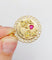 Pendentif Pendentif médaille d’amour en or rose 18k, rubis synthétique 58 Facettes A06908