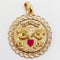 Pendentif Pendentif médaille d’amour en or rose 18k, rubis synthétique 58 Facettes A06908