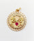 Pendentif Pendentif médaille d’amour en or rose 18k, rubis synthétique 58 Facettes A06908