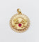 Pendentif Pendentif médaille d’amour en or rose 18k, rubis synthétique 58 Facettes A06908