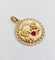 Pendentif Pendentif médaille d’amour en or rose 18k, rubis synthétique 58 Facettes A06908