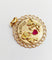 Pendentif Pendentif médaille d’amour en or rose 18k, rubis synthétique 58 Facettes A06908