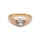 Bague 58.5 Bague jonc antique en or rose 18k avec diamant taille ancienne 58 Facettes A06899