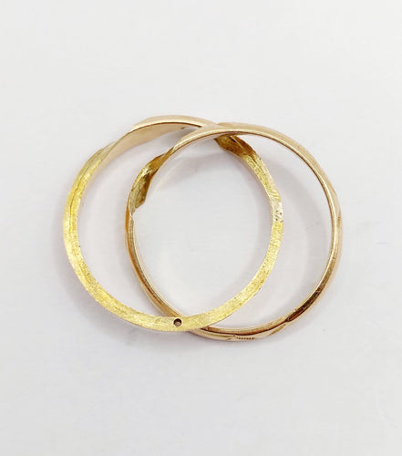 Bague 59 Alliance jumelée victorienne - Bague en or rose 18 k (circa 1880) 58 Facettes A06860