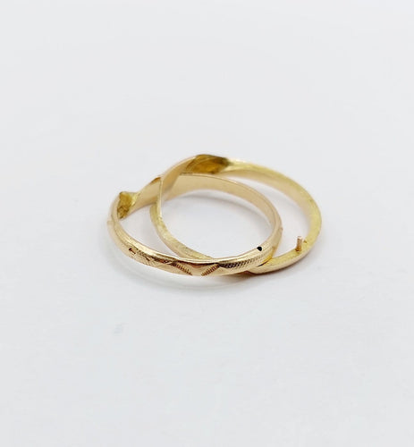 Bague 59 Alliance jumelée victorienne - Bague en or rose 18 k (circa 1880) 58 Facettes A06860