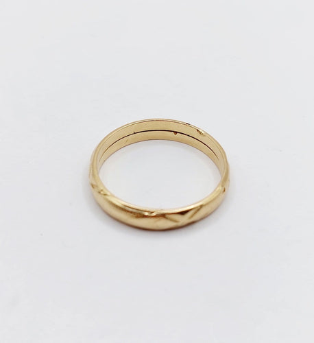 Bague 59 Alliance jumelée victorienne - Bague en or rose 18 k (circa 1880) 58 Facettes A06860