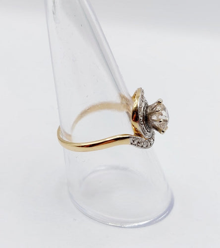 Bague 55 Bague tourbillon antique en or 18k et platine, diamants 58 Facettes A06861