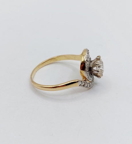 Bague 55 Bague tourbillon antique en or 18k et platine, diamants 58 Facettes A06861